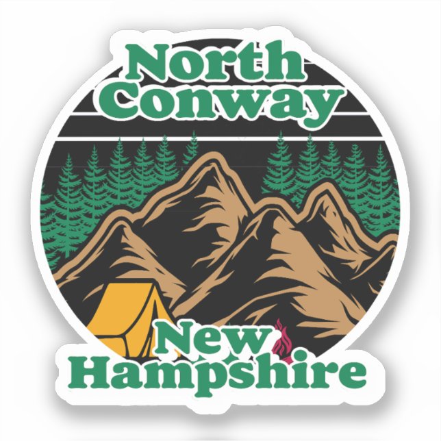 North Conway,New Hampshire Sticker (Front)
