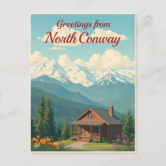 North Conway, New Hampshire – White Mountains Postcard (Front)