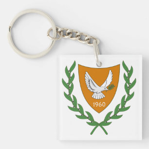 north cyprus country coat arms symbol emblem flag keychain