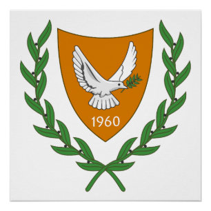 north cyprus country coat arms symbol emblem flag poster