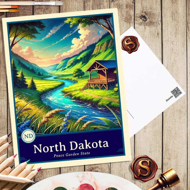 North Dakota | Anime Style Cel Shaded Postcard (Creator Uploaded)