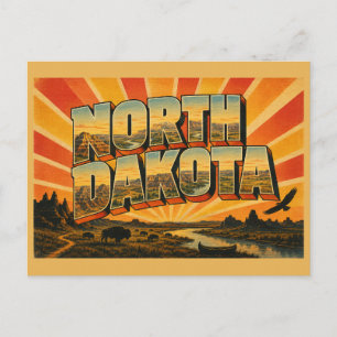 North Dakota Badlands River Prairie Art Postcard