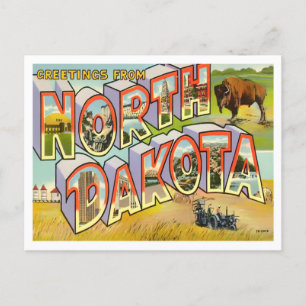 North Dakota Big Letters Postcard