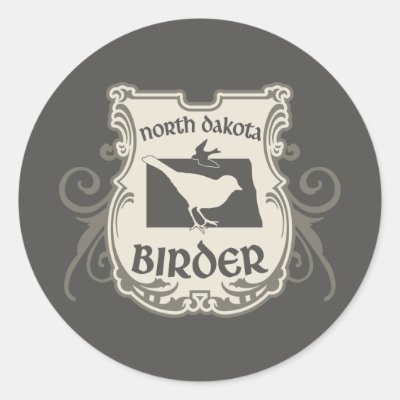 North Dakota Birder Classic Round Sticker