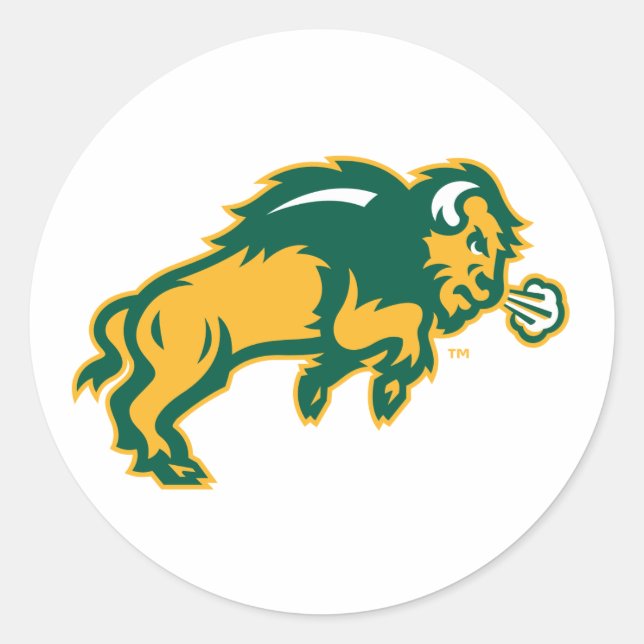 North Dakota Bison Classic Round Sticker (Front)