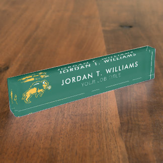 North Dakota Bison Desk Name Plate