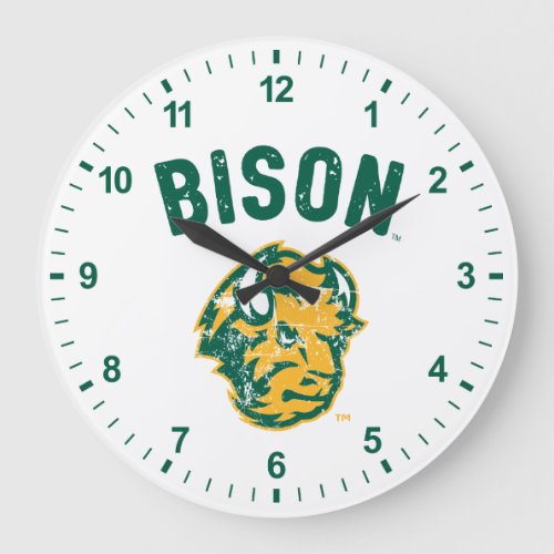 North Dakota Bison Vintage Large Clock