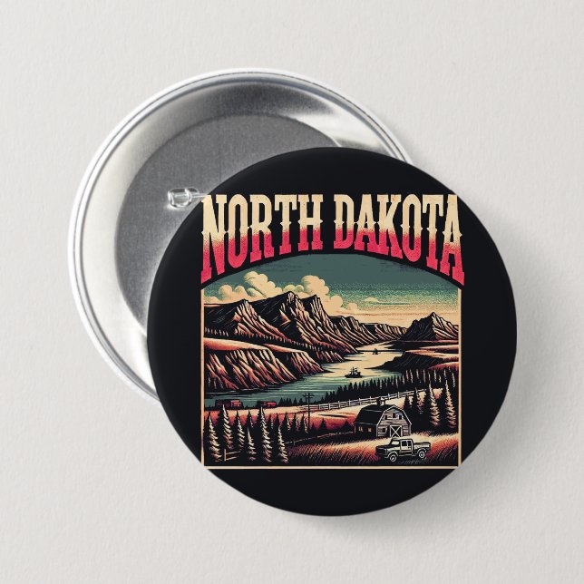 North Dakota Button (Front & Back)