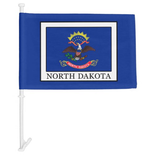 North Dakota Car Flag