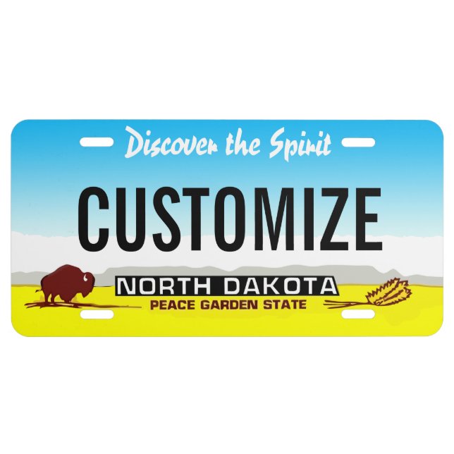 North Dakota Custom License Plate (Front)