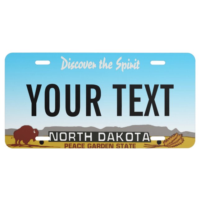 North Dakota Custom License Plate (1993–2015) (Front)