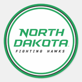 North Dakota Fighting Hawks Classic Round Sticker