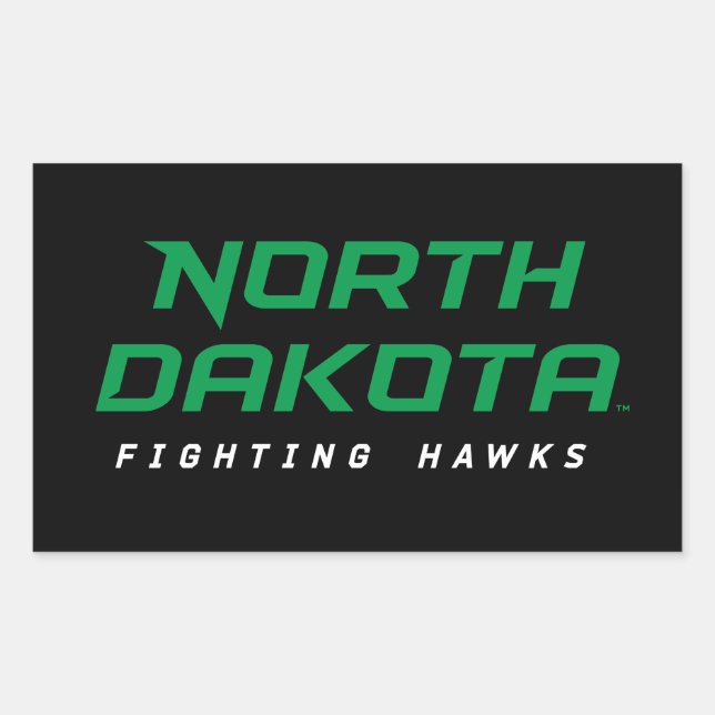 North Dakota Fighting Hawks Rectangular Sticker (Front)