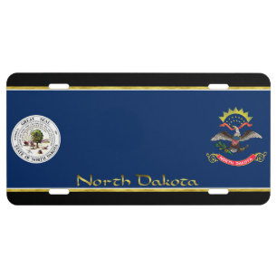 North Dakota flag License Plate