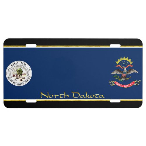 North Dakota flag License Plate