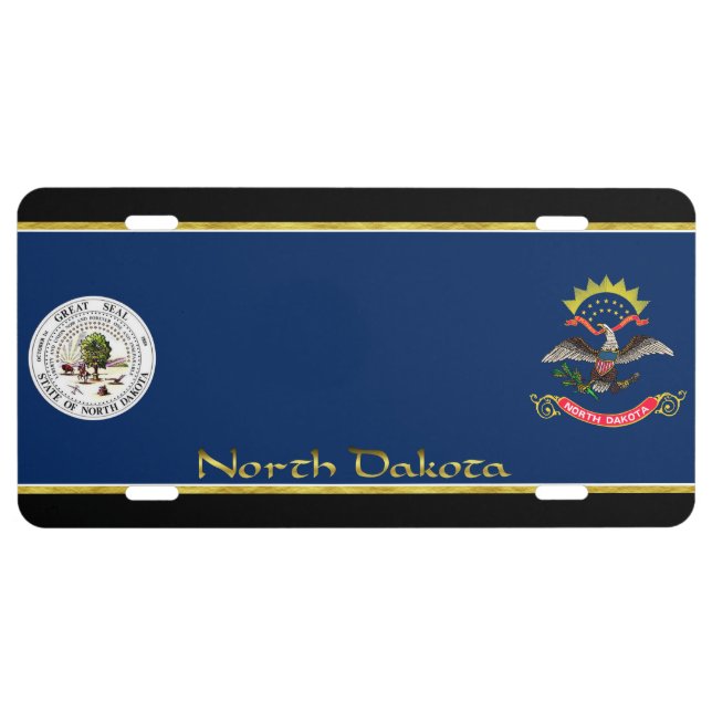 North Dakota flag License Plate (Front)
