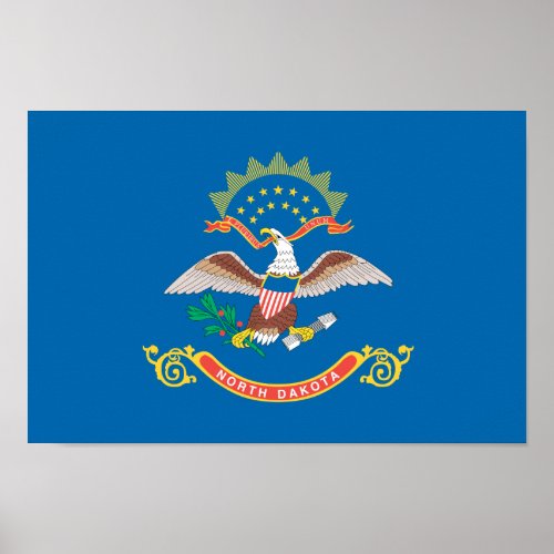 NORTH DAKOTA Flag Pattern Poster