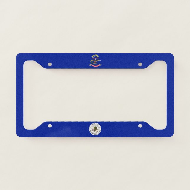 North Dakota flag-seal License Plate Frame (Front)