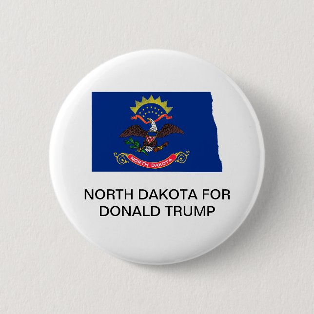 NORTH DAKOTA FOR DONALD TRUMP 2020 BUTTON (Front)