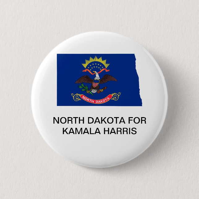 NORTH DAKOTA for Kamala Harris 2024 Button (Front)