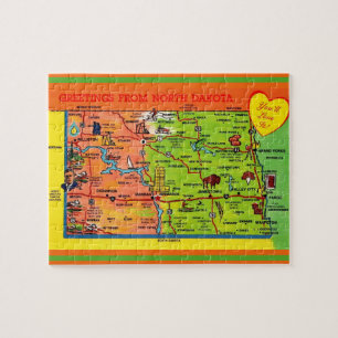 North Dakota Greeting Postcard Jigsaw Puzzle