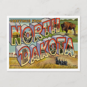 North Dakota Greetings From US States Postcard