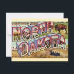 North Dakota Greetings Postcard<br><div class="desc">Bright colorful retro postcard greeting for North Dakota repurposed on a new postcard!</div>