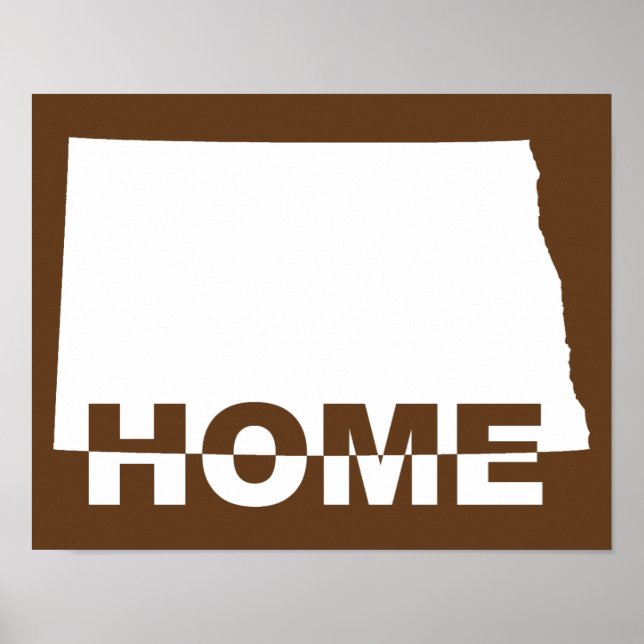 North Dakota Home Away From State Poster Sign (Front)