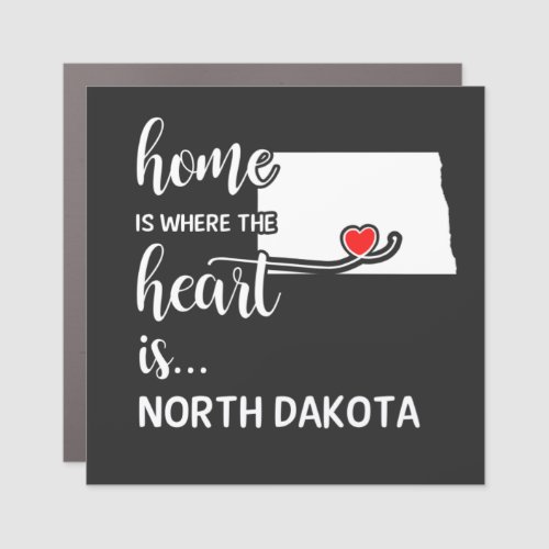 North Dakota home is where the heart is Car Magnet