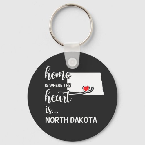 North Dakota home is where the heart is Keychain