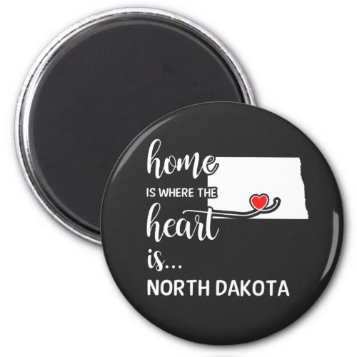 North Dakota home is where the heart is Magnet