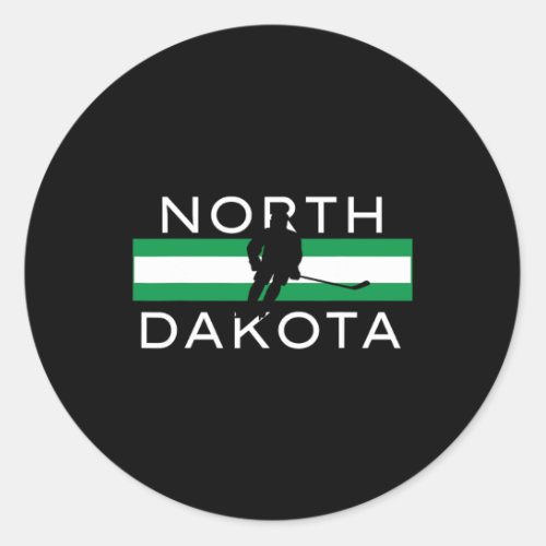 North Dakota Ice Hockey Player Forward Coach Team  Classic Round Sticker