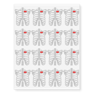 North Dakota In Heart Skeletons Halloween Funny Temporary Tattoos