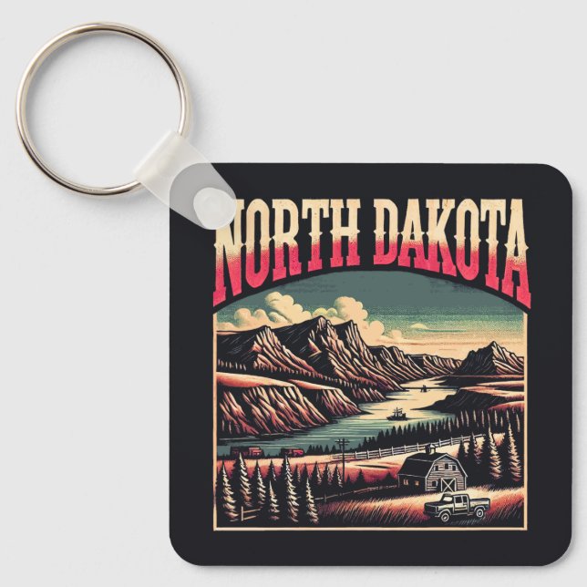 North Dakota Keychain (Front)