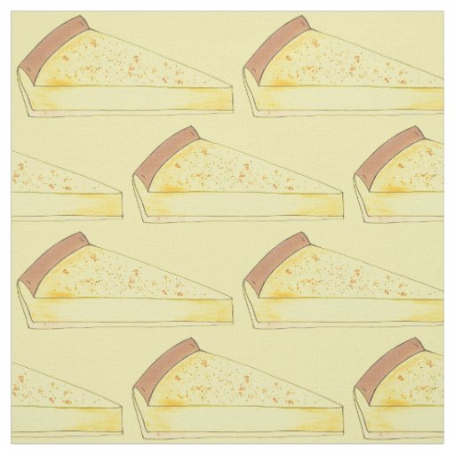 North Dakota Kuchen Custard Cake Slice ND Yellow Fabric