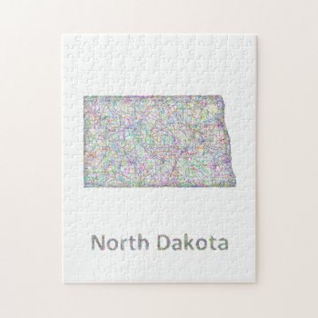 North Dakota Map Jigsaw Puzzle by ZYDDesign at Zazzle