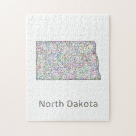North Dakota Map Jigsaw Puzzle
