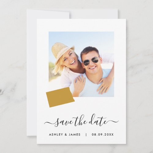 North Dakota Map Photo Wedding Save the Date Card