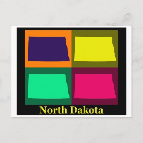 North Dakota Map Postcard