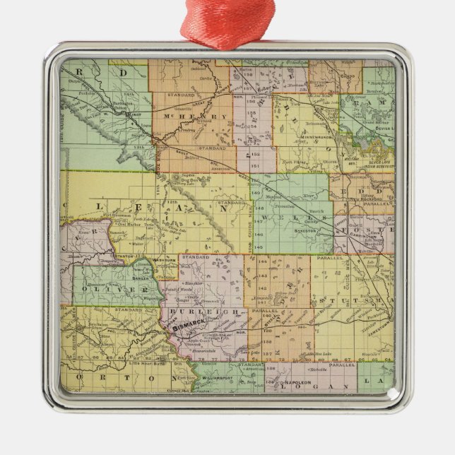 North Dakota Metal Ornament (Front)