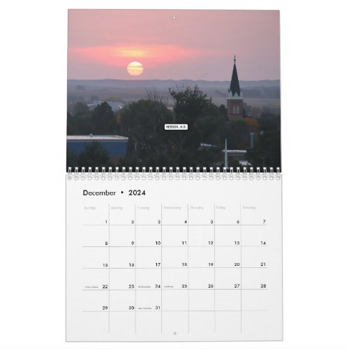 North Dakota _ Monthly Calendar