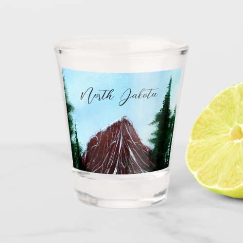 North Dakota Mountain Runoff Shot Glass