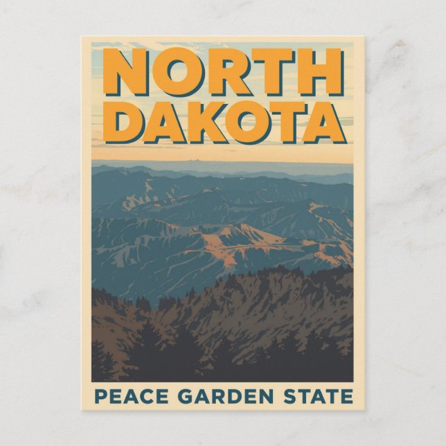 North Dakota Mountain View Postcard (Front)