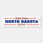 [ Thumbnail: North Dakota - My Home - United States; Hearts Bumper Sticker ]