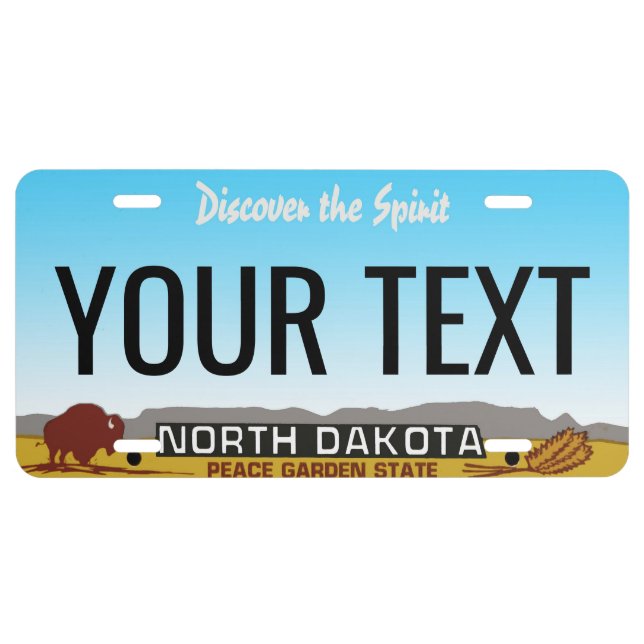 North Dakota Personalized License Plate  (Front)
