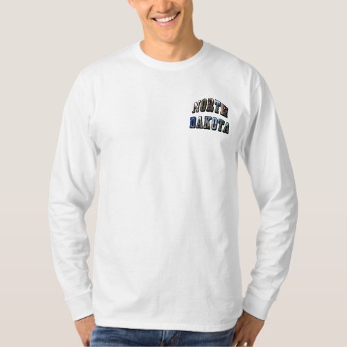 North Dakota Picture Quote Long Sleeve Mens T_Shirt
