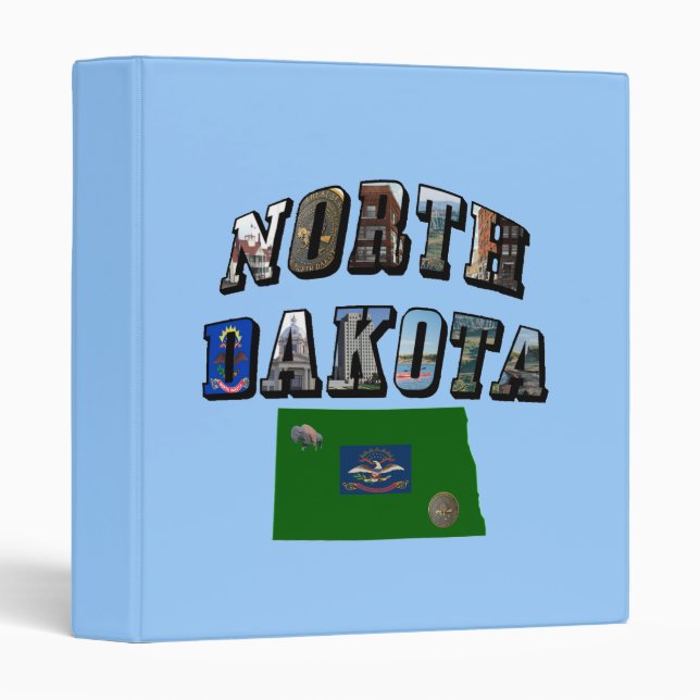 North Dakota Picture Text 3 Ring Binder (Front/Spine)