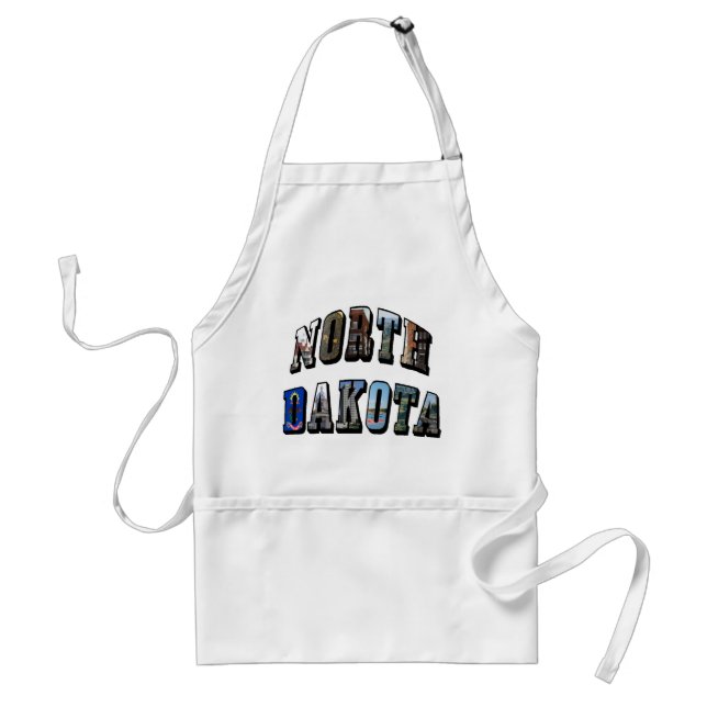 North Dakota Picture Text Adult Apron (Front)