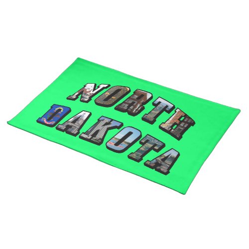 North Dakota Picture Text Cloth Placemat