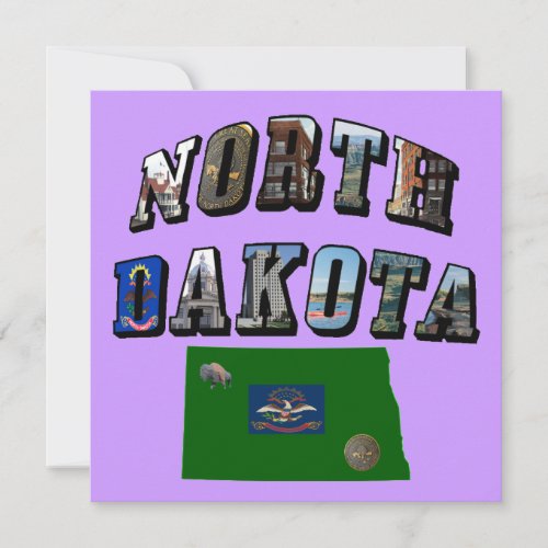 North Dakota Picture Text Invitation